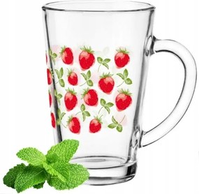 Üvegpohár 300 ML Pohár 1DB Kávé Tea Gyógynövények Díszített Füllel