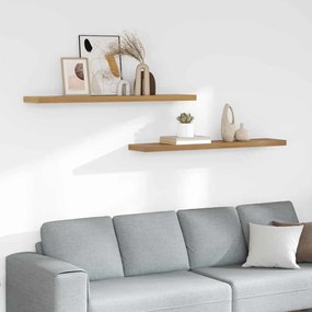 vidaXL Falpolc Falra szerelhető 2 pcs Barna 120 x 23,5 x 4 cm Faanyag