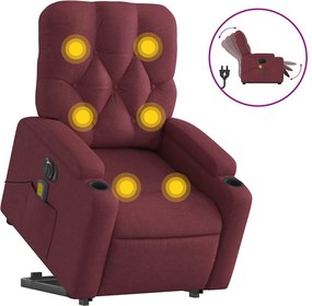 vidaXL bordó szövet dönthető elektromos álló masszázsfotel