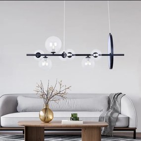 LED Csillár zsinóron HYBRID LED/15W/230V + 7xG9/6W 4000K fekete