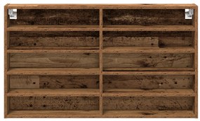 Vitrine Szép Szekrény Régi Fa 100x15x58 cm Műanyag Fa