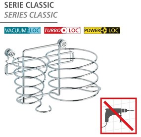 Hajszárító tartó és tányér, Wenko, Classic, 20 x 12 x 12 cm, rozsdamentes acél