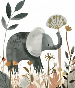 Poszter 40x50cm Finom elefánt a kertben