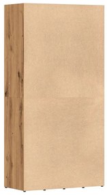 kézműves tölgy színű szerelt fa könyvszekrény 66x30x130 cm