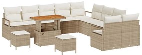 vidaXL Kerti Kanapé Szett párnával tárolóval 13 pcs Beige és krém