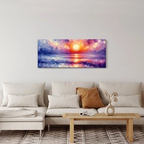 Kép - Színes művészi naplemente (120x50 cm)