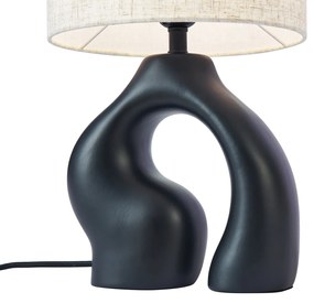 Japandi asztali lámpa fekete vászonernyővel - Dahlia