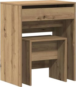 vidaXL Sminkasztal fiókkal kézműves tölgy 60 x 40 x 75 cm Faanyag