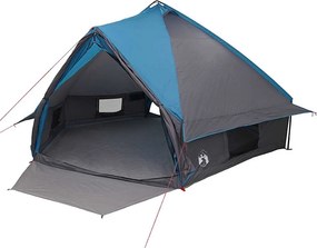 vidaXL Teepee sátor 10 fős tetővel Kék és Szürke 490 x 410 x 210 cm