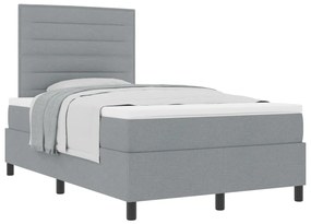 Box Spring Ágy Matraccal Világosszürke Kis Dupla Szövet
