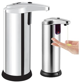 Érintésmentes folyékony szappanadagoló, 200 ml, ezüst szín