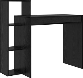 vidaXL Asztal polcokkal Fekete tölgy 100 x 40 x 90 cm Faanyag