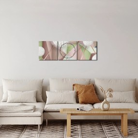 Kép - 3D absztrakció pasztell színekben (órával) (90x30 cm)