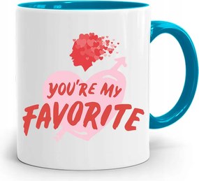 Kék Bögre Valentin Napra You're My Favorite fényképes nyomtatással