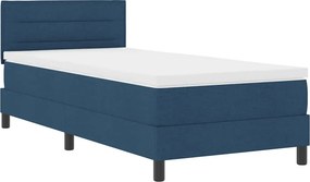 vidaXL Boxrugós ágy matracmal leddel Kék 80 x 200 cm szövet