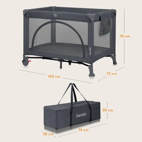 Lionelo - Utazóágy LAURA beton-szürke