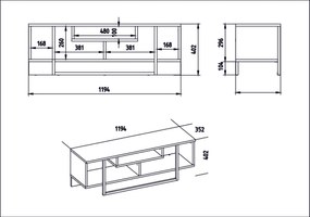 TV szekrény Asal (120) - Walnut, Black