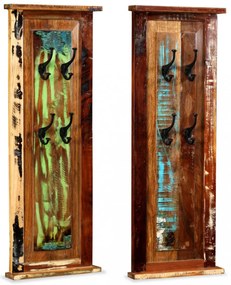 2 db tömör újrahasznosított fa ruhafogas 38 x 100 cm