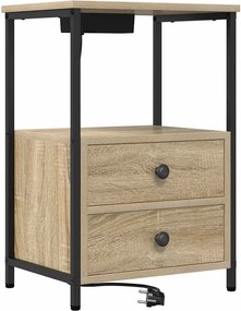 vidaXL Éjjeliszekrény fiókkal Sonoma tölgy 40 x 31 x 60 cm Faanyag