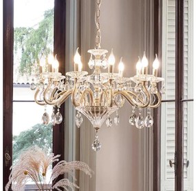 Ideal Lux - Csillár láncon NEGRESCO 10xE14/28W/230V átm. 85 cm arany