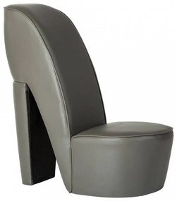 Szürke magas sarkú cipő formájú műbőr szék