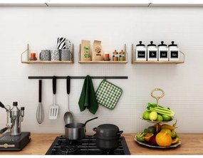 Fali polc 45x16 cm tölgy/arany