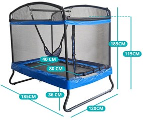 Trambulin gyerekeknek hintával és biztonsági hálóval
