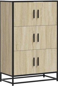 vidaXL Highboard sonoma tölgy 68x35x106,5 cm gépelt fa és fém