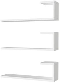 KÉSZLET 3x Fali polc EMILY 18x60 cm fehér