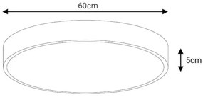 LED Mennyezeti lámpa LED/60W/230V 4000K átm. 60 cm fekete