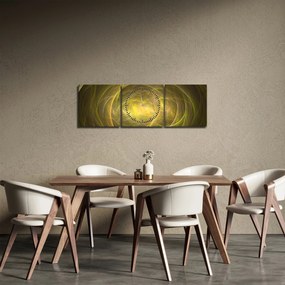 Modern absztrakt kép (órával) (90x30 cm)
