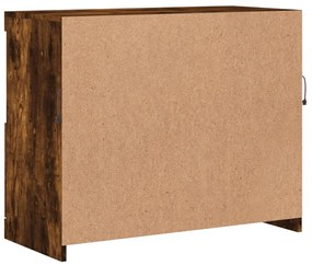 füstös tölgy színű tálalószekrény LED-ekkel 81 x 37 x 67 cm