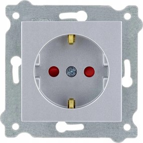 Exen Schuko szimpla aljzat földelt rekesszel Ezüst 238/10E