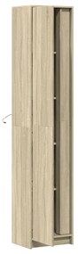 sonoma tölgy szerelt fa LED-es magasszekrény 41,5x32,5x200 cm