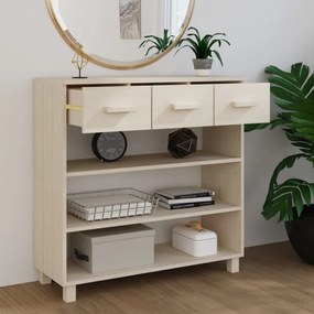 HAMAR mézbarna tömör fenyőfa tálalóasztal 90 x 35 x 90 cm