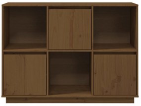mézbarna tömör fenyőfa tálalószekrény 110,5x35x80 cm