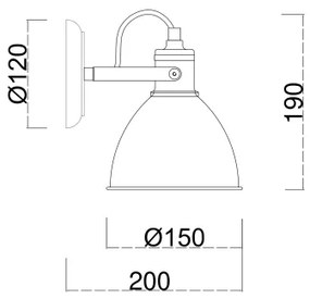 Brilagi - Fali spotlámpa TECHNO 1xE27/60W/230V bronz/patinás