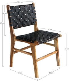 Fekete-barna teakfa étkezőszék szett 2 db-os Perugia – House Nordic