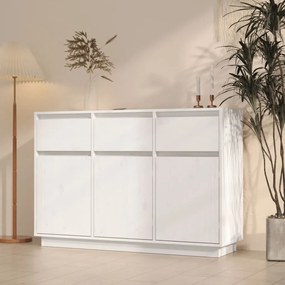 fehér tömör fenyőfa tálalószekrény 110 x 34 x 75 cm