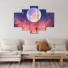 Kép - Nő és kutya teliholdkor (150x105 cm)
