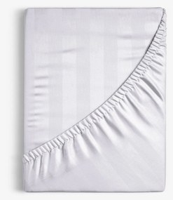 Goldea körgumis damaszt lepedő - világosszürke csíkos 80 x 200 cm