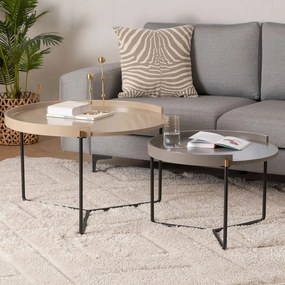 Összecsukható asztal Mandy Beige, 2 db