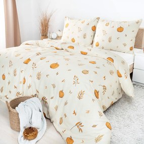 Goldea flanel ágyneműhuzat - őszi tökök és levelek 160 x 200 és 2db 70 x 80 cm