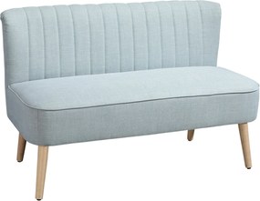 HOMCOM 2 személyes kanapé, kis vászonhatású kárpitozású ülőgarnitúra nappaliba és hálószobába, világoszöld (117 x 56,5 x 77 cm) | Aosom