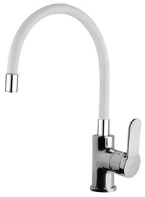 Eurostandard FLEX álló mosogató csaptelep - FEHÉR - flexibilis kifolyócsővel