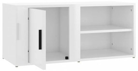 2 db magasfényű fehér szerelt fa TV-szekrény 80x31,5x36 cm