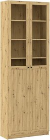 BEN keretes balos előlap üveggel / HDF panellel | Artisan Tölgy