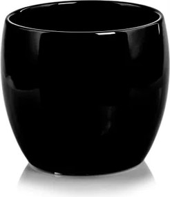 Fedél fekete labda gömb kis virágcserép loft 11x9 cm