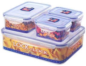 SZET 4x LOCK élelmiszertároló 0,47/1/3,9 l kék/átlátszó