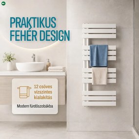 Solaro Design törölközőszárító radiátor 1200x500 mm fehér